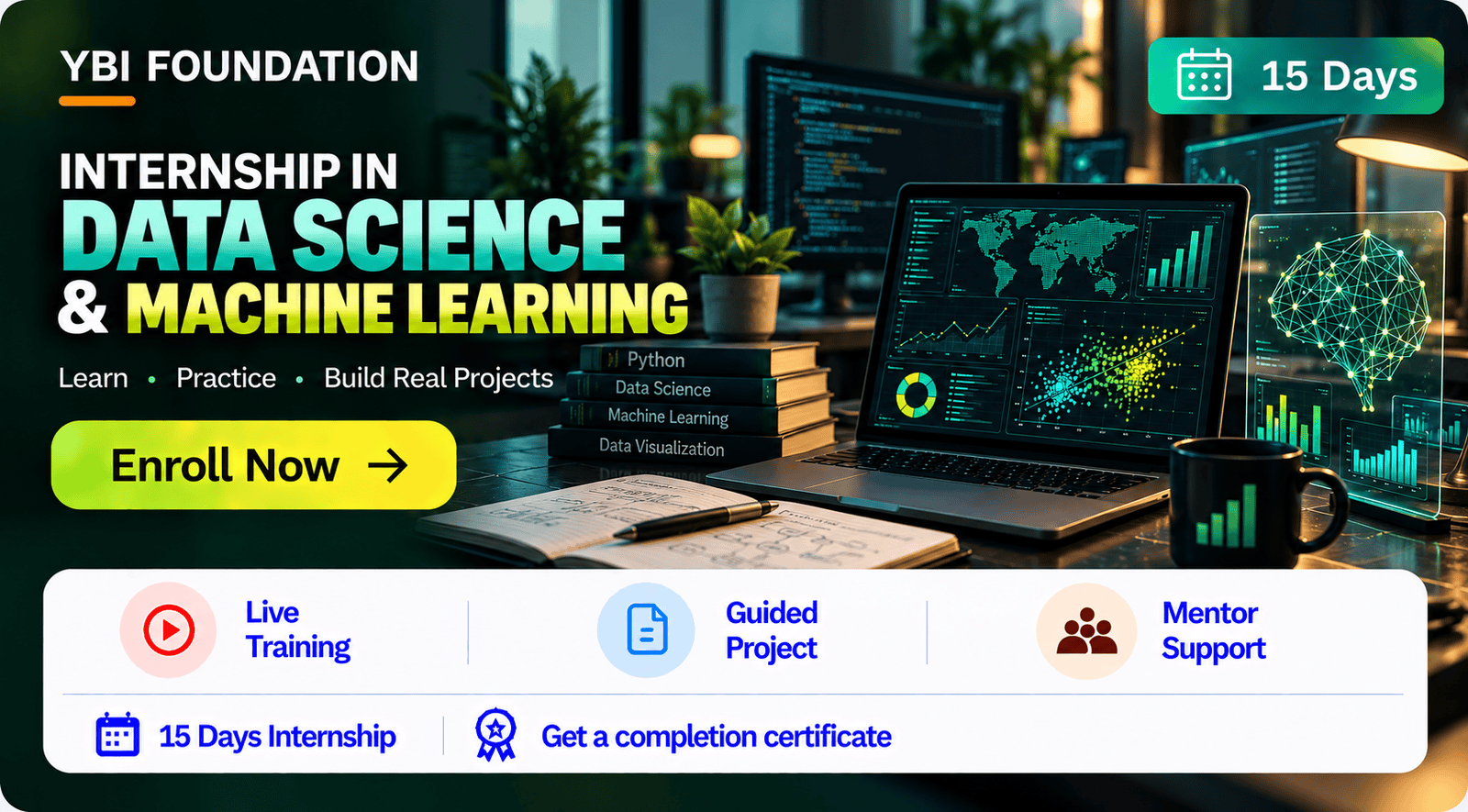 15 Days Data Science and Machine Learning Internship with Certificate