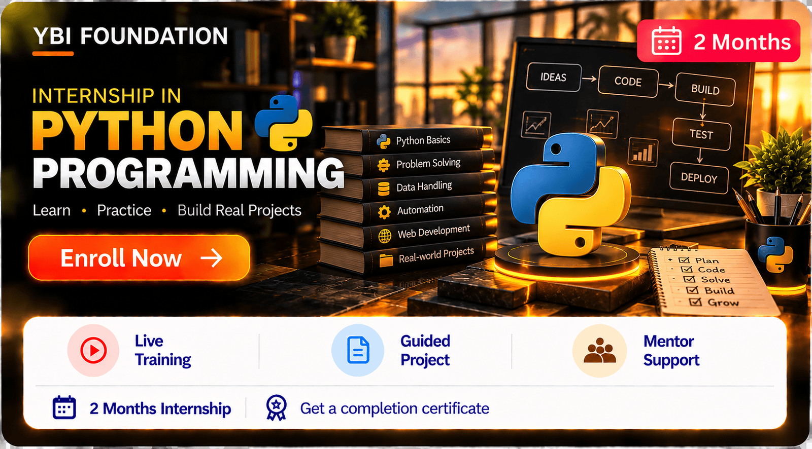 2 Months Python Programming Internship with Certificate